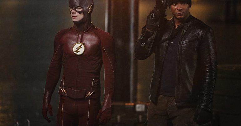 The Flash -- "King Shark" -- Image FLA215b_0084 -- Pictured (L-R): Grant Gustin as Barry Allen / The Flash and David Ramsey as John Diggle -- Photo: Bettina Strauss/The CW -- Ã‚Â© 2016 The CW Network, LLC. All rights reserved