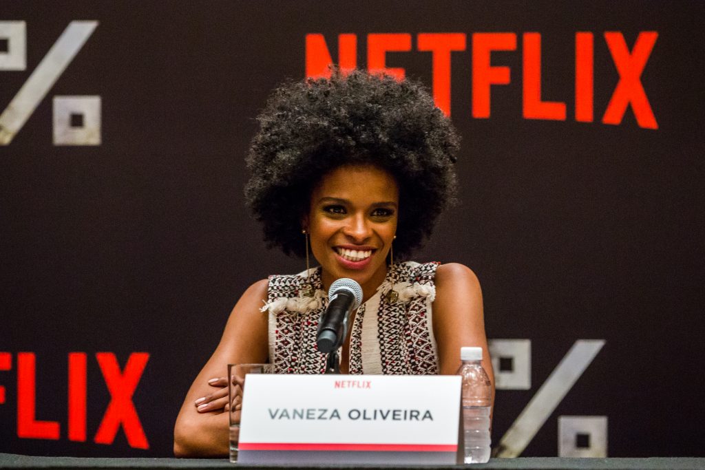 Netflix 3% S1, Press Coference 2016. (Pedro Saad / Netflix) Vaneza Oliveira