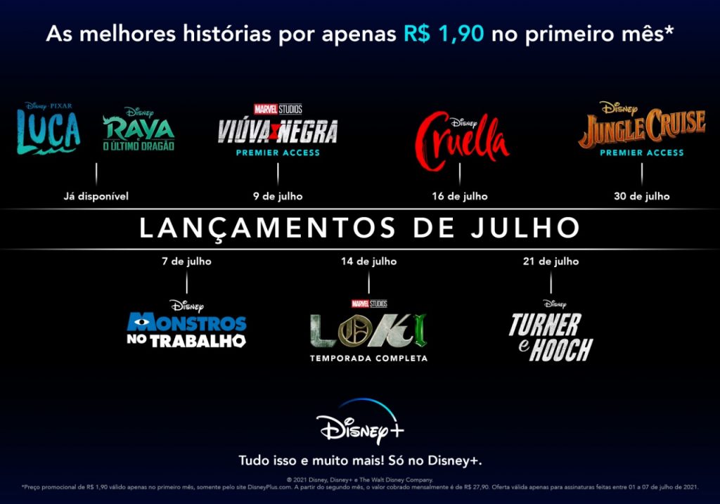 Disney+ lança promoção para novos assinantes no mês de julho
