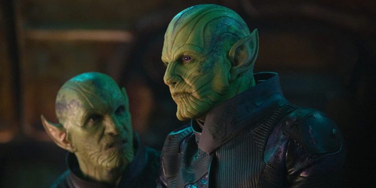 Skrulls, que também aparecerão em Invasão Secreta, em Capitã Marvel