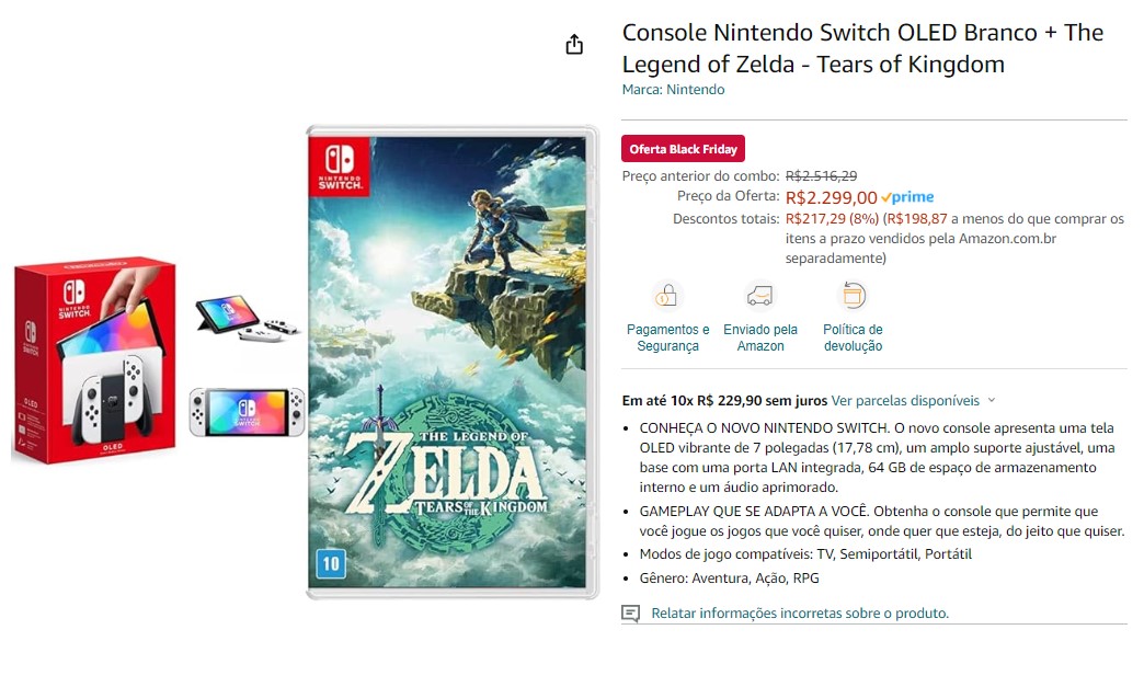 Nintendo Switch oferta de Black Friday