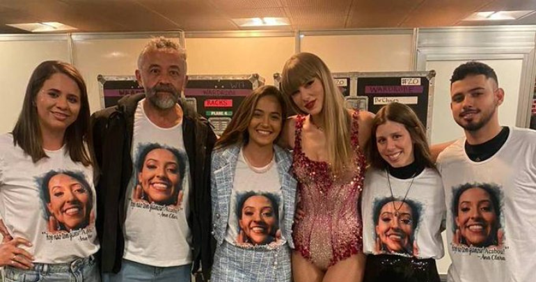 Taylor Swift encontra família de Ana Clara antes do último show no Brasil