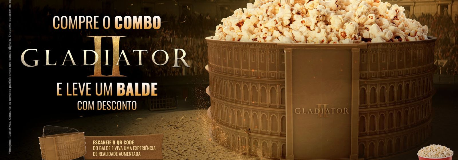 Cinemark apresenta balde colecionável do Coliseu para o lançamento de Gladiador II