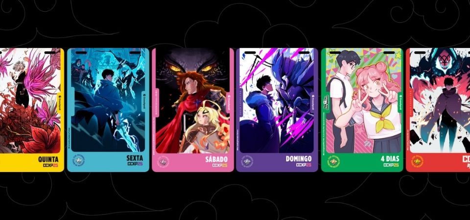 CCXP25 anuncia credenciais com ilustrações de Solo Leveling e novas séries da Crunchyroll