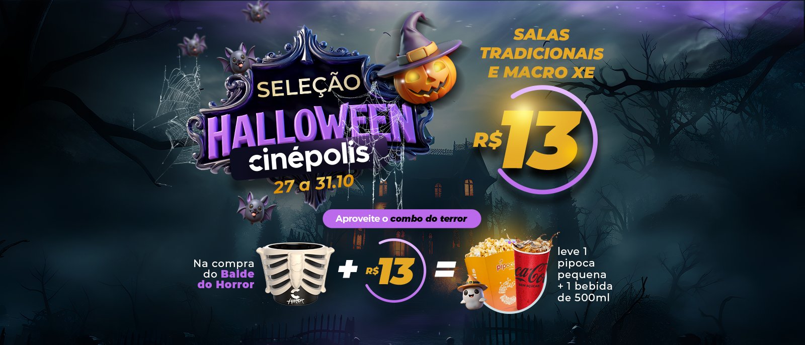 Seleção Halloween Cinépolis terá ingressos a R$ 13