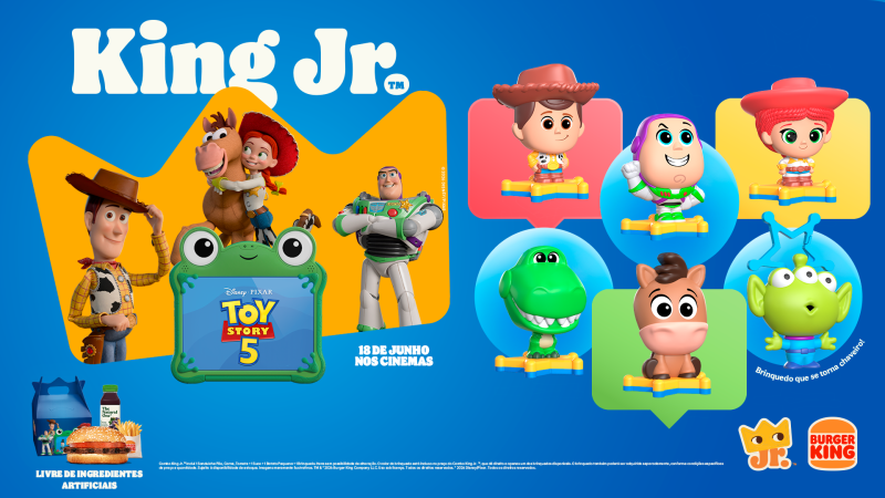 Personagens de Toy Story 5’chegam no Burger King em celebração a estreia do filme