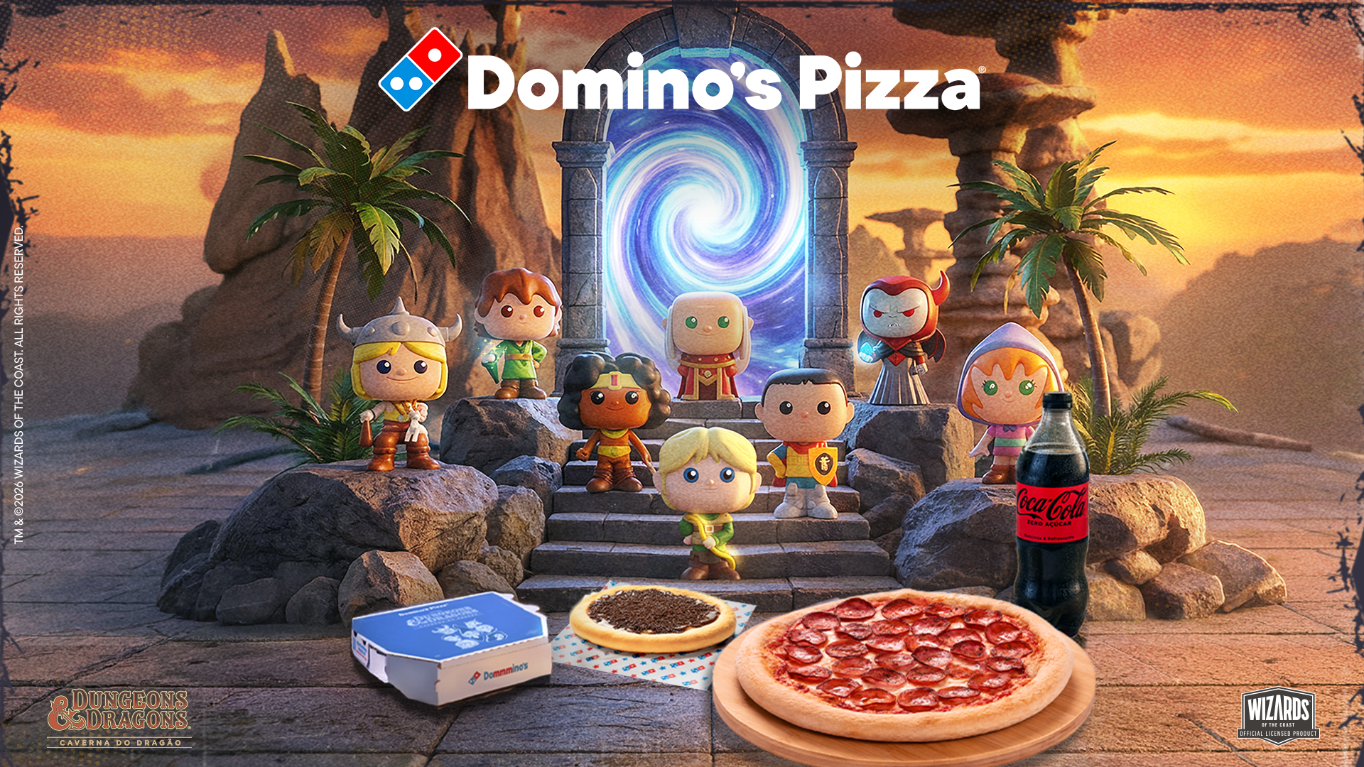 Domino’s lança combos inspirados na clássica animação Caverna do Dragão